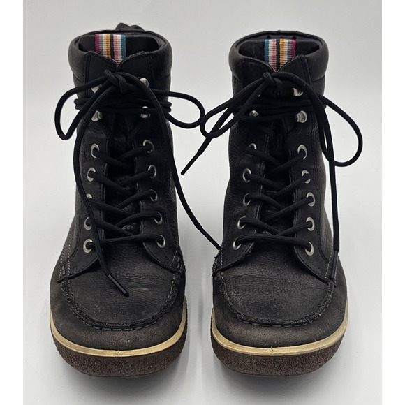 Ecco Shoes - ECCO‎ Black Leather Lace Up Ankle Combat Boots – Women's Size 37 (US 6)